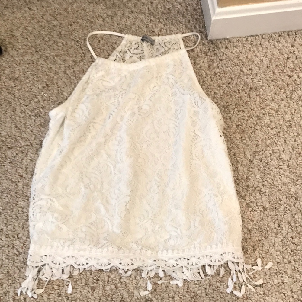 Cute white laced summer top!